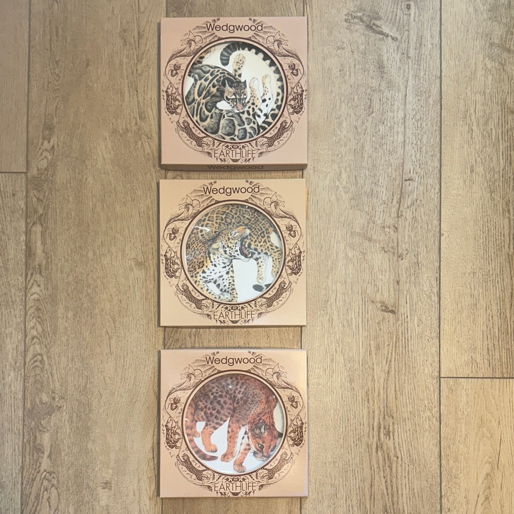 Wedgwood Earthlife Collection Plate Rain Forest Series, NIB Set of 3